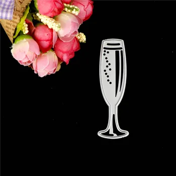

DIY 1PCS Wine Bottle Cup Metal Cutting Dies Stencil Scrapbooking Photo Album Card Paper Embossing Craft