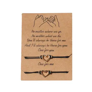 

Artilady Friendship Heart Bracelets Set for Sisters Charm Bracelet for Couple Lover Handmade Accessories Gift Drop Shipping