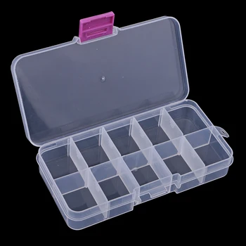 

3 Pcs Rectangle Plastic Storage Box 10 Grid Jewellery Beads Storage Box Case