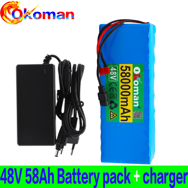 2020 Новый 48V58Ah 1000w 13S3P 48V 18650 комплект литий ионный батарей для электровелосипеда 54 6