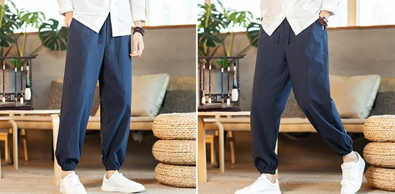 Японские брюки с вышивкой журавля Ретро спортивные брюки уличная одежда брюки-кимоно кунг-фу брюки тайчи хиппи брюки мужские KK2985