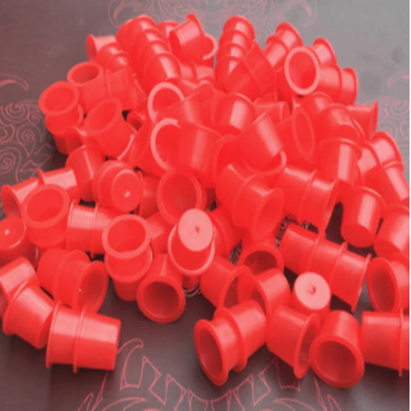 

Red Blue Yellow Plastic Microblading Tattoo Ink Cup 8mm Diameter Small Permanent Makeup Tattoo Pigment Color Cups Accessories