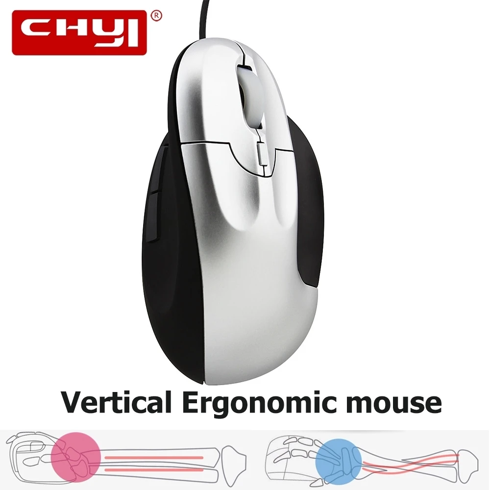 CHYI, игровая мышь, проводная, вертикальная, компьютерная, оптическая, эргономичный дизайн, Mause, 800-1200-2400-3200 dpi, мыши для ноутбука, ноутбука