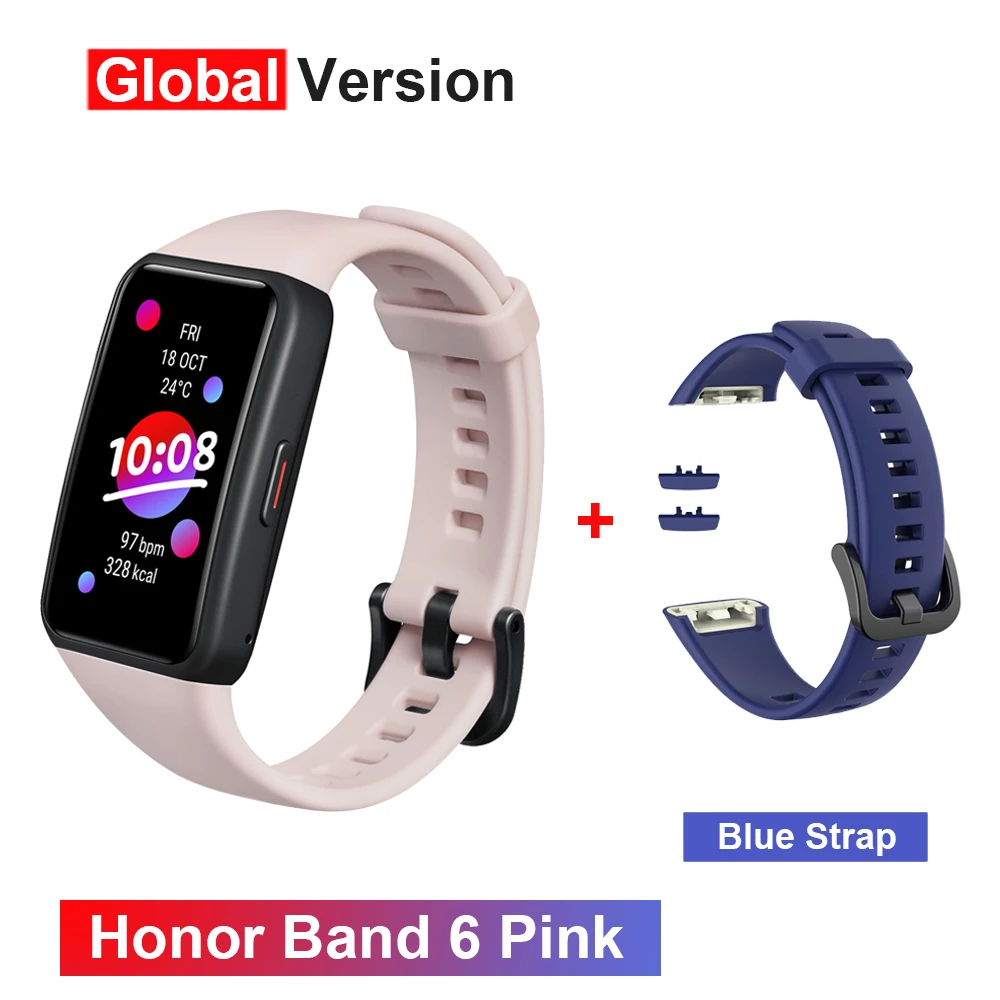 Original Honor Band 6 Global Version Smart Band Bracelet Watch Waterproof Heart Rate Monitor Blood Oxygen AMOLED Touch Screen 