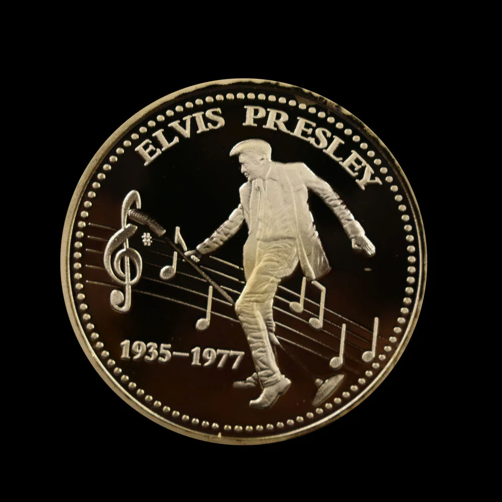 Позолоченная коллекция памятная монета Elvis Presley 5 шт./компл. 24 К китайские Подвески
