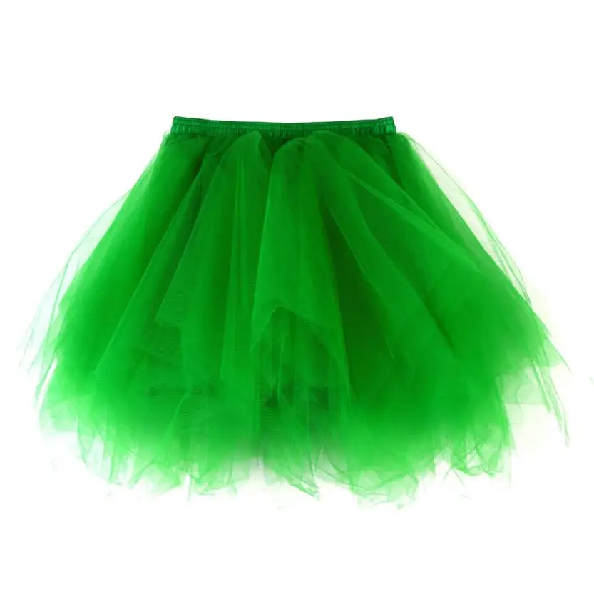 Green Новые женские jupe Тюль femme высокое качество из плиссированной газовой ткани короткая юбка для взрослых юбка-пачка для танцев - Цвет: Green