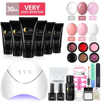 

COSCELIA 30ml Nail Extension Set Gel Manicure Tools Set Poly Nail Gel Kit Nail Builder Gel All For Manicure Set