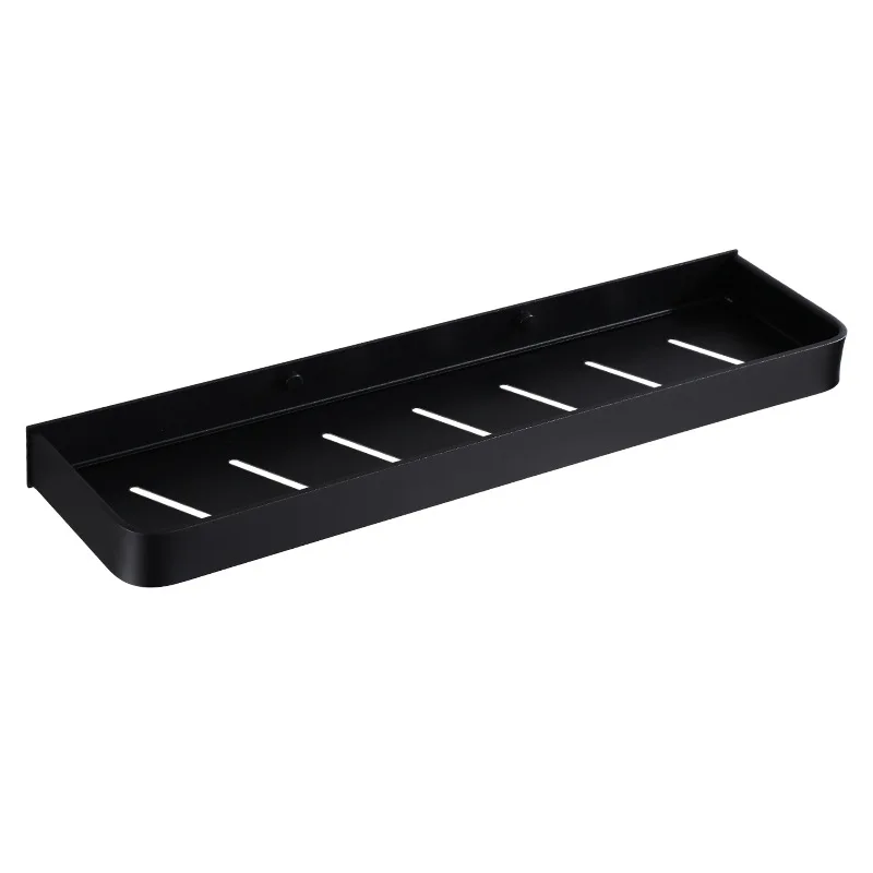 Black Bathroom Shelf Bath Shower Shelf Aluminum Bathroom Corner shelf Wall Mounted Black Aluminum Kitchen Storage holder 5