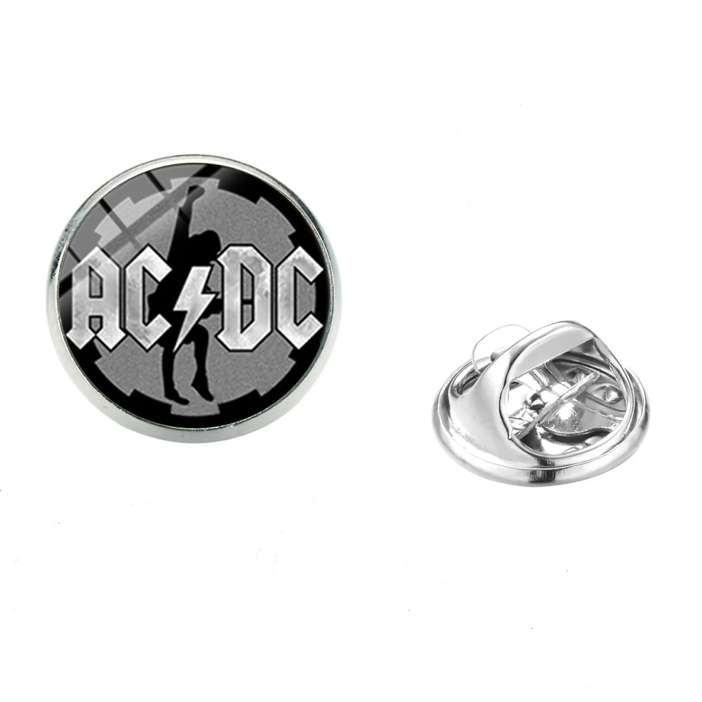 SONGDA 1 шт. стимпанк AC/DC рок-группа брошка на лацканы ACDC стекло с принтом купол из нержавеющей стали заколки бойфренд подарок аксессуары - Окраска металла: Style 5