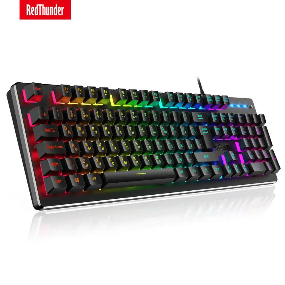 RedThunder K800 Проводная игровая механическая клавиатура благодаря чему 25 Anti Ghosting RGB