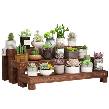 

Healthy, alcohol free corner, space saving, fleshy flower rack, waterproof and heat-resistant creative solid wood flower
