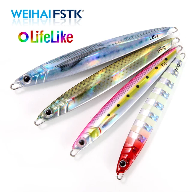 2022 Sea fishing Metal Jig 60 80g 100g 120gFishing Lure Weights Bass Fishing  Bait Tackle Trout Jigging Lure Jigs Saltwater Lures - AliExpress