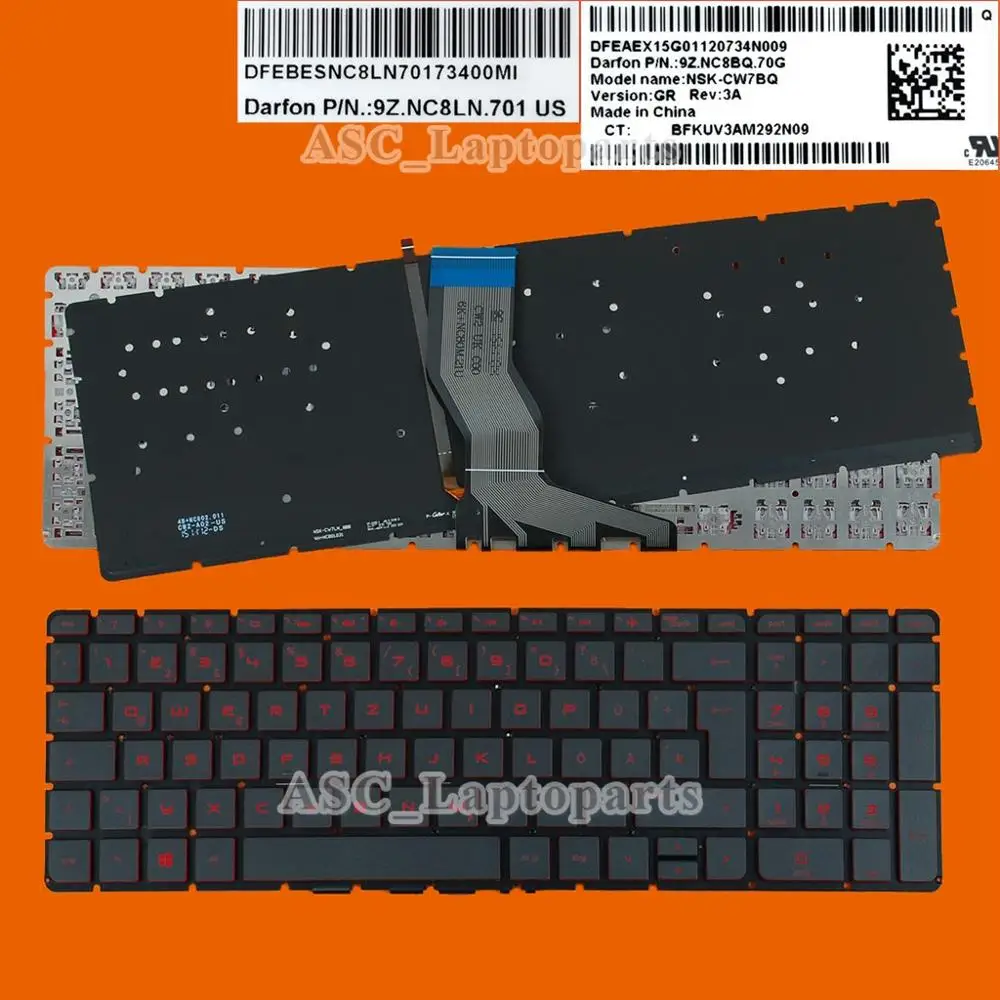Новая немецкая тастатурная клавиатура для hp Omen 17t-w000 17t-w100 17t-w200 7-w121nd 17-w210nd 17-w241nd 17-w260nd 17-w с красной подсветкой