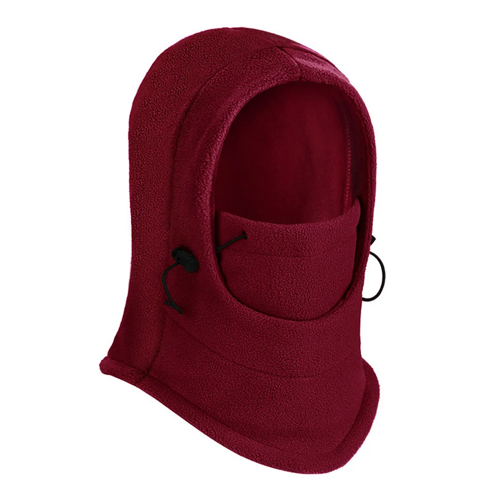 wine red Лидер продаж, флисовая шапка с полным покрытием, ветрозащитная Толстая шапка для женщин и мужчин, теплая зимняя спортивная шапка для езды на велосипеде, бега N66 - Цвет: wine red
