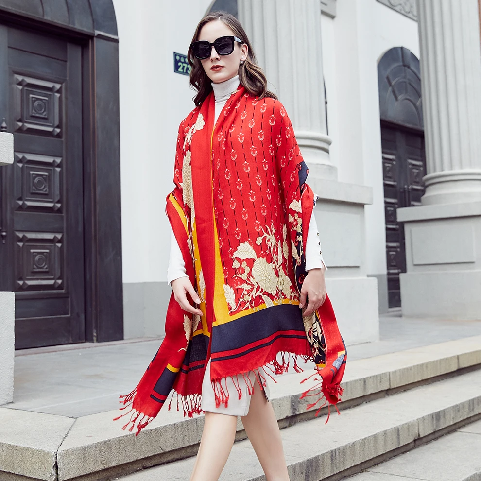 DANA XU роскошный женский шарф бренд Foulard Femme из чистой шерсти Bufanda Mujer Casaco Feminino пашмины модные красные пашмины