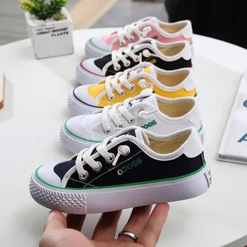 

2020 Spring New Style Canvas Shoes for Boys and Girls Fashion Korean Version Antiskid Elastic Set Foot on Student Board Shoes