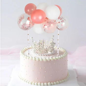

10pcs/set 5inch Mini Confetti Balloon Cake Topper Decoration for Kids Birthday Party Baby Shower Wedding Supplies