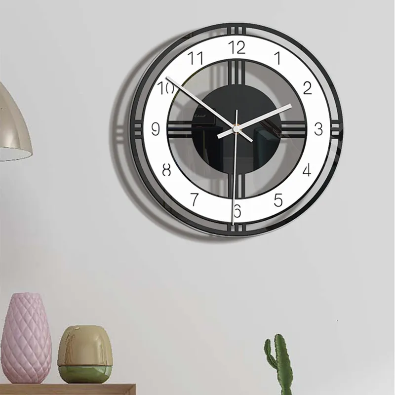 Простые Стильные настенные часы, акриловые Ретро дизайн, домашние часы, часы для гостиной, немой дом, спальня, украшение, зеркальные настенные часы