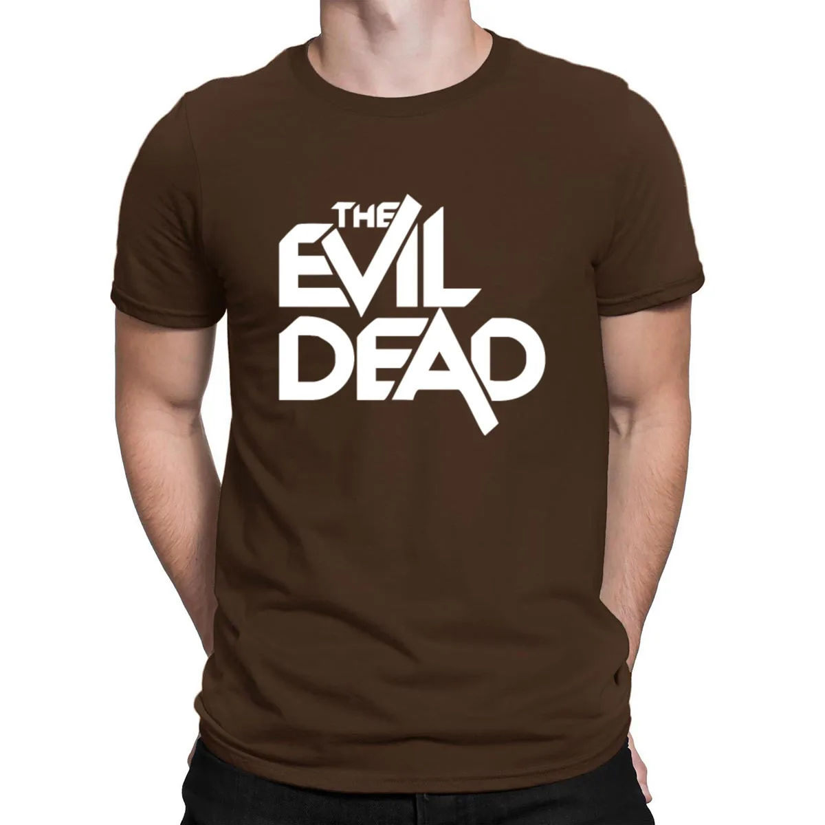 The Evil Dead, футболки, дизайнерские, для отдыха, с круглым вырезом, летняя футболка для мужчин, популярный хип-хоп Топ, умный, анларач, против морщин - Цвет: coffee