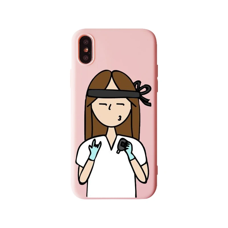 TPU Испания мультфильм медицина Доктор Медсестры модные, мягкие, силиконовые ТПУ чехол для iPhone 11 11Pro XS Max 8X7 6 6S Plus 5 5S SE XR чехол - Цвет: TPU