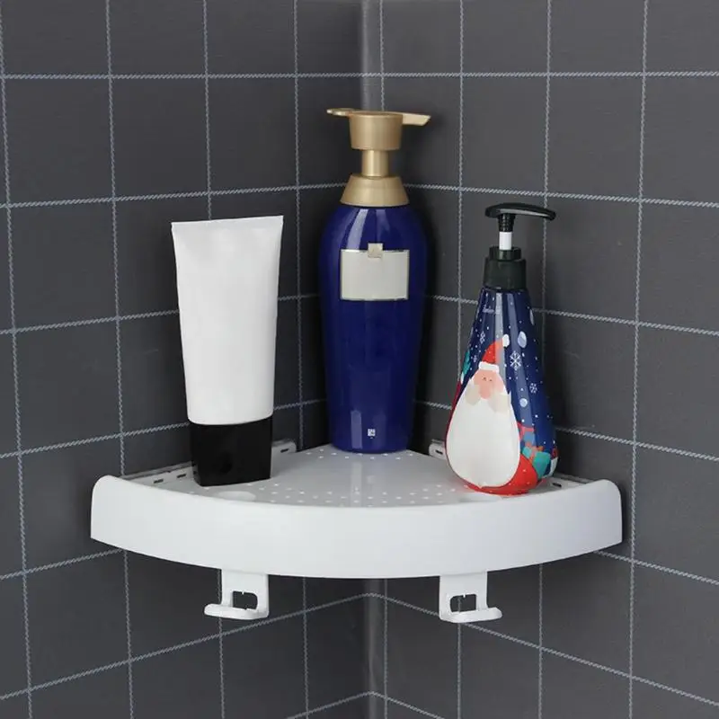 Bathroom Corner Triangle Wall Mounted Cosmetic Holder Shelves Shelf Rack Durable Shower Basket Fashion Organizer Supplies