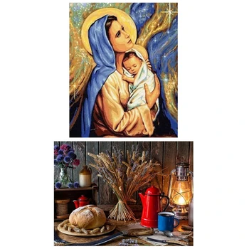 

Diamond Painting Full Drill Square Kitchen Diamond & Maria and Children Diamond Embroidery Religion Icon Painting