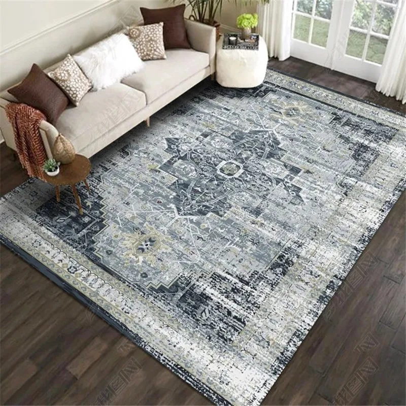 Morocco Style Carpet for Living Room Jacquard Floor Mat Floral Rug Bedroom Bedside Absorbent Bohemian Turkish Retro Area Rugs