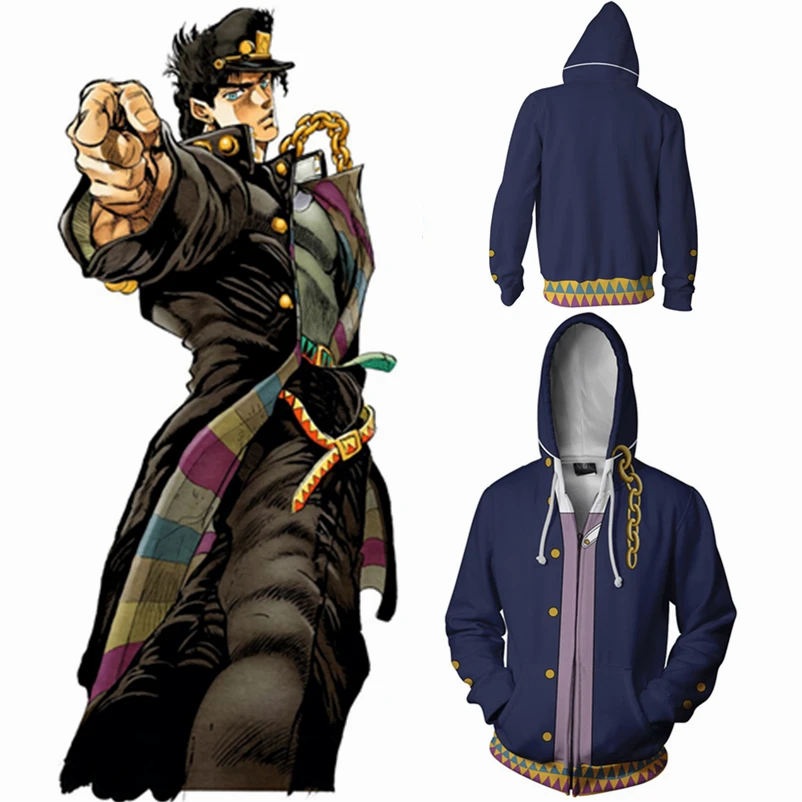 Мультфильм JoJo невероятное приключение Костюмы для косплея Леоне abbacchio молния толстовка с капюшоном, толстовки спортивный свитер, пальто, куртки