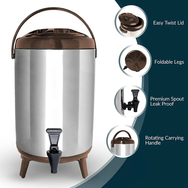 Easy Operation 304 Stainless Steel Thermos Dispenser - Coffee Milk Office  Thermal 360 Rotation Airpot Tea Car - AliExpress