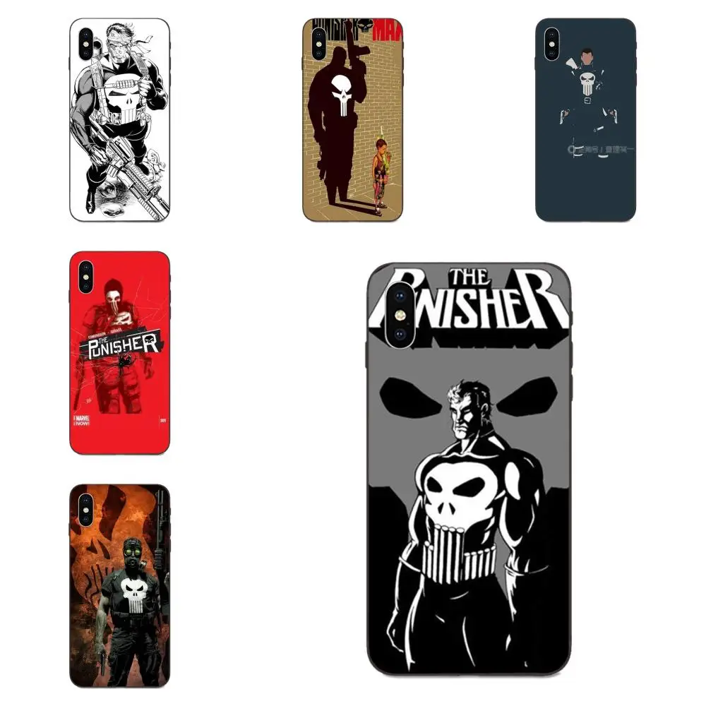 Comics Punisher Skull Soft Cases Fundas For Galaxy A10S A20S A2 Core A30S A40S A50S A70S A90 5G M10 M30S M40 Note 10 Plus | Мобильные