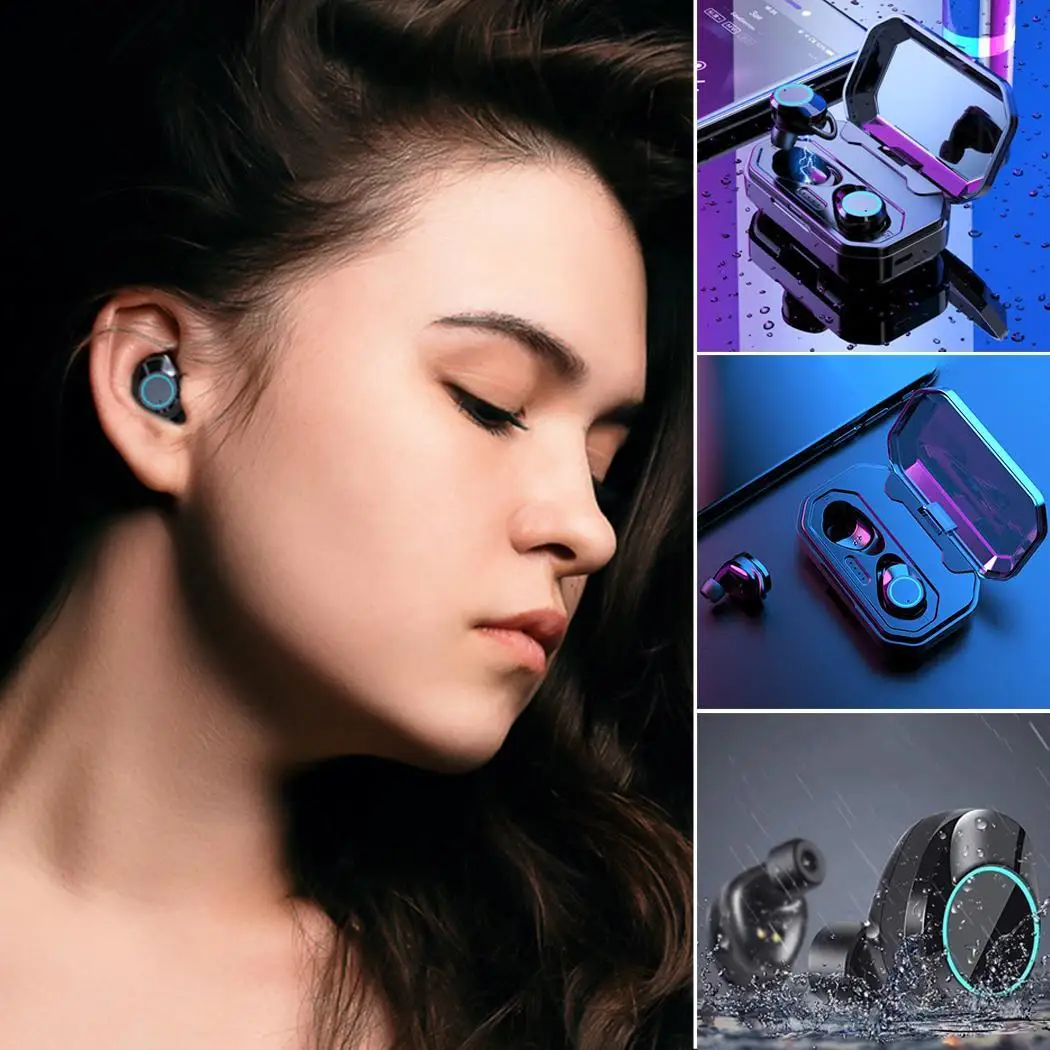 Bluetooth Беспроводной гарнитура Водонепроницаемый музыки во время спорта да 40 мАч наушники 20-20000 Гц 400 мАч с зарядный чехол