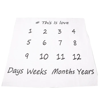 

Creative Swaddle Newborn Blanket Monthly Milestone Baby Photography Props (Size: 100cm by 100cm, Color: White)