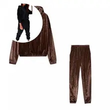 

Simple Women Outfit Loose Autumn Winter Simple Pure Color Pullover Pants Sweatshirt Sweatpants Two Piece Sets 1 Set