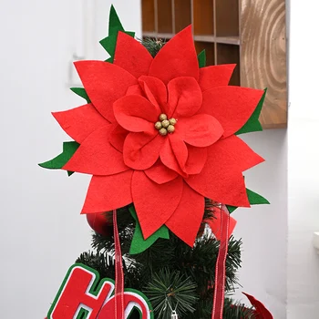 Christmas Ornaments Tree 3D Big Flower Pendant Fake Flowers for Xmas New Year Party Home Decoration Supplies Gift