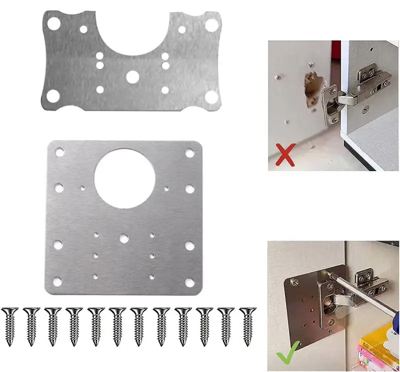 Hinge repair plates 1pc stainless steel for cabinet door hinges