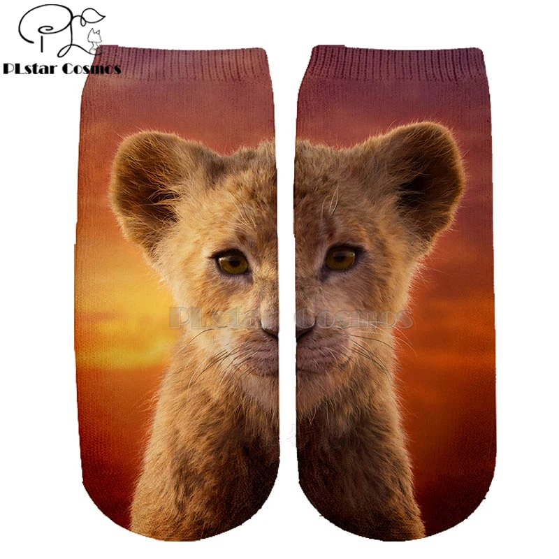 Ух девушка Лидер продаж на каждый день с изображением короля льва Simba хлопковые носки красочные брендовая теплая одежда с рисунками героев мультфильмов, короткие ботильоны носки Хэллоуин-2