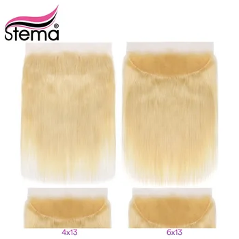 

Straight 13X4 13x6 Lace Frontal Closure Brazilian Remy Human Hair Natural Hairline Transparent 613 Blonde 1b/613 Lace Frontal