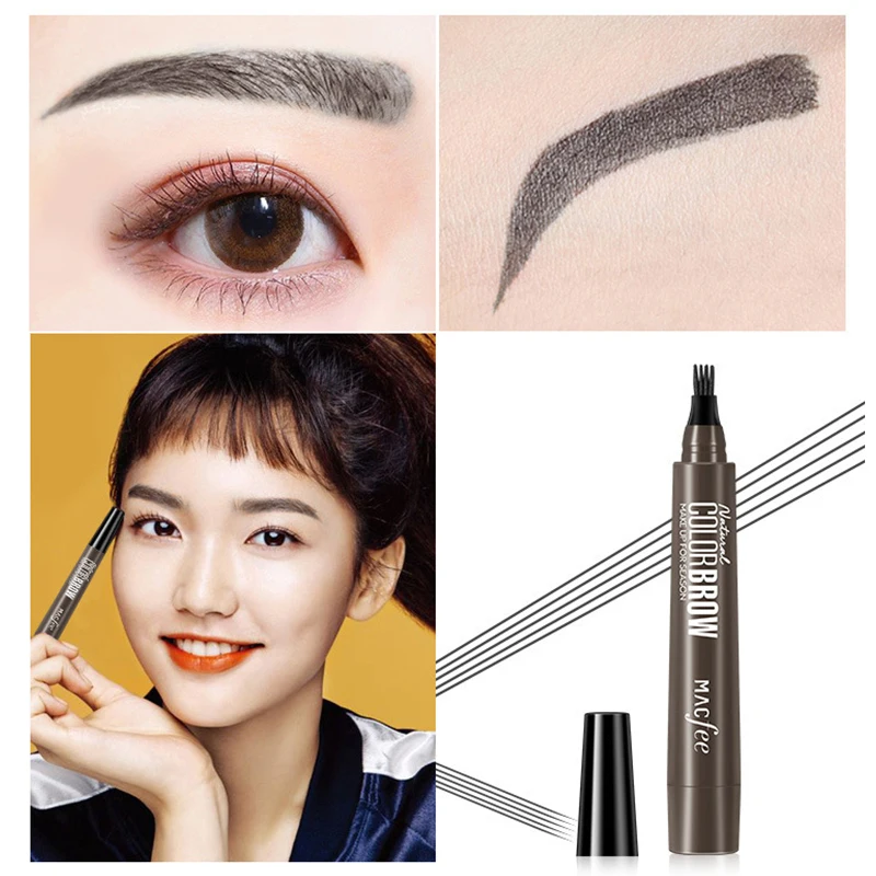 1pc Waterproof Fork Tip Eye Brow Pencil Long Lasting Fine Sketch Liquid Eyebrow Tattoo Pencil Pro Microblading Eyebrow Pen