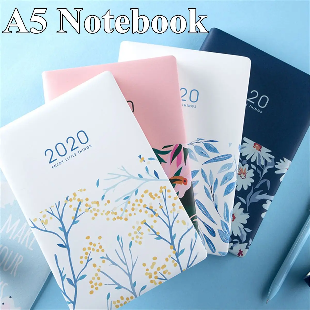 

2020 PU Leather Cover Notebook A5 Weekly Monthly Daily Diary Planner Notebooks Agenda English Schedule Paper Meeting Notepad