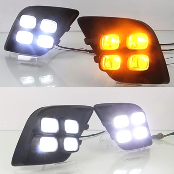 

CSCSNL 1 Pair LED DRL Daytime Running Lights Daylight Fog Lamp Decoration Signal For Toyota Hilux Revo Vigo 2015 2016 2017