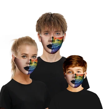 

Activated carbon filter Anti Dust PM2.5 Face Mouth Mask Anime Funny Printed Outdoor Mask Breathable Protective Adult Face Mask