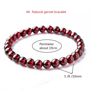 

4A Natural Garnet Bracelet Elastic Rope Men Bracelets for Women 5mm Wine Red Bead Charm Bracelet Woman Jewelry Pulseras Mujer
