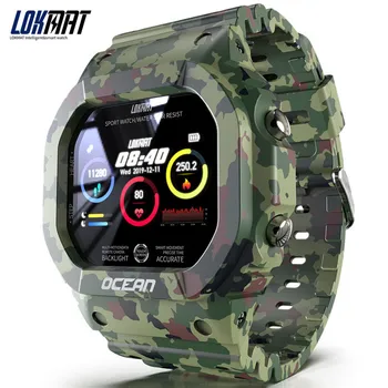

LOKMAT Ocean Smart Watch Android Women men Heart Rate Tracker Blood Pressure Message Reminder IP68 Waterproof 1.14 inch