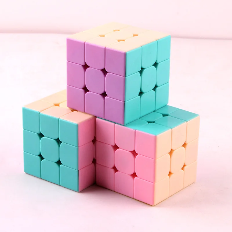Куб YongJun конфеты Макаруны Цвет головоломка "Пирамида Рубика" 3x3x3 Magic cube Скорость Профессиональный магии для детские развивающие игрушки подарок