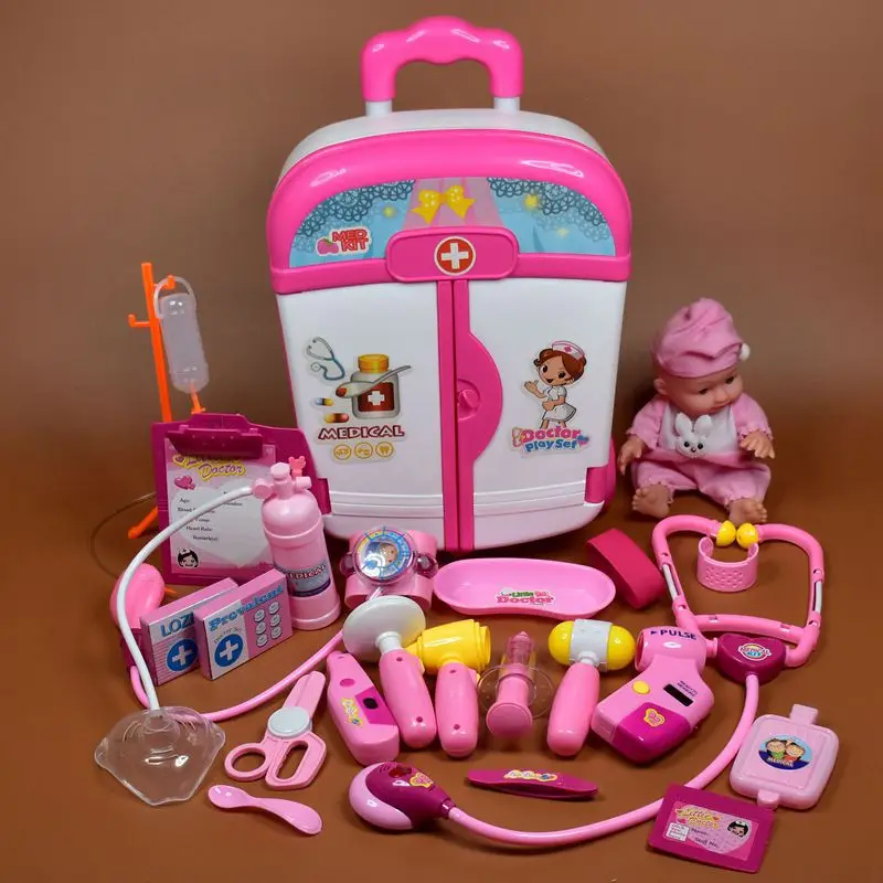 

Children Suit Toolbox Toy Model Doctor Plastic Injection Nurse Dental Ever GIRL'S Echometer