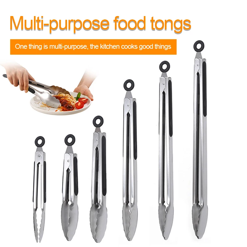 7/9/12/14/16 Inch BBQ Grilling Tong Salad Cake Dessert Serving Food Tongs Stainless Steel Barbecue Clips Clamp Baking Tool | Дом и сад