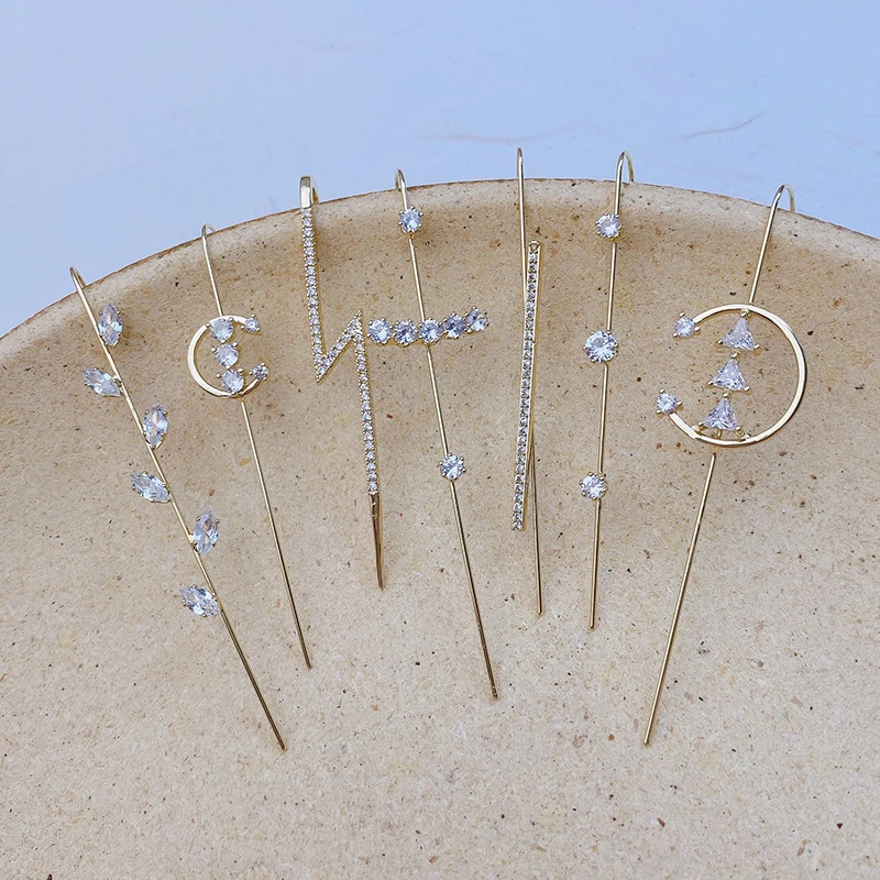 Ear Wrap Crawler Hook Earrings Multiple Styles Geometric Stud Earrings Piercing Earring Street Popular Hip Hop Ear Jewelry