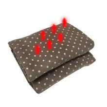 Электромобиль одеяло с подогревом 12 В флис дорожный плед зима кемпинг путешествие коричневый и белый горошек