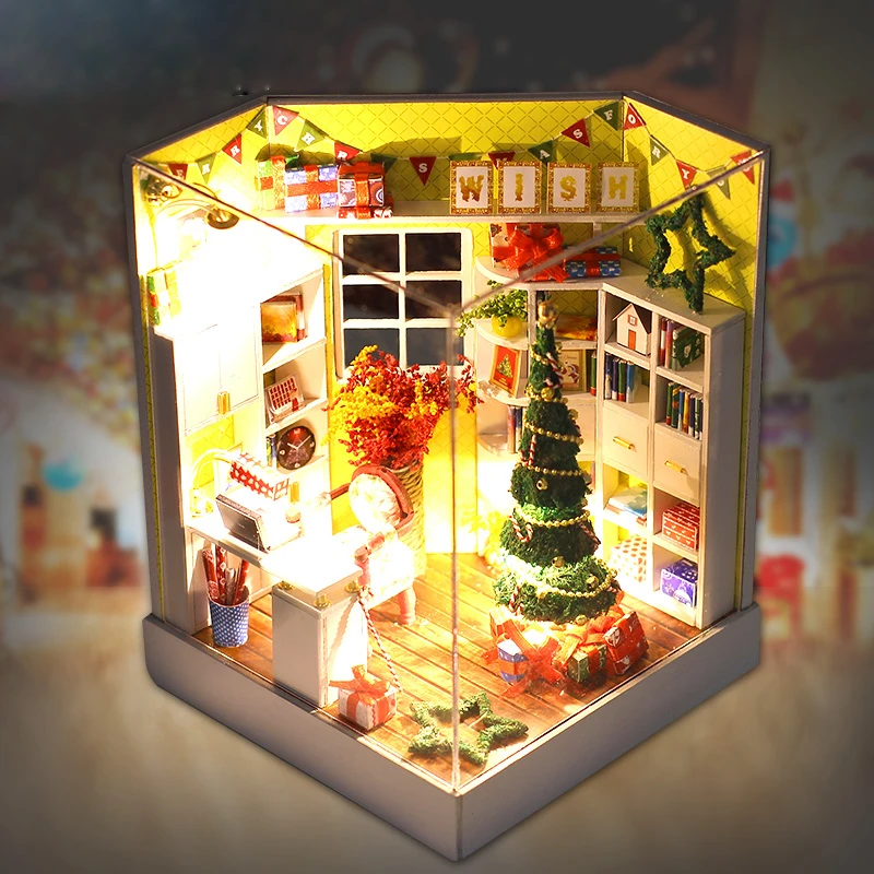 

DIY Model House Home Decor Creative Christmas Architecture Model House Home Desktop Decoration Christmas New Year Gift