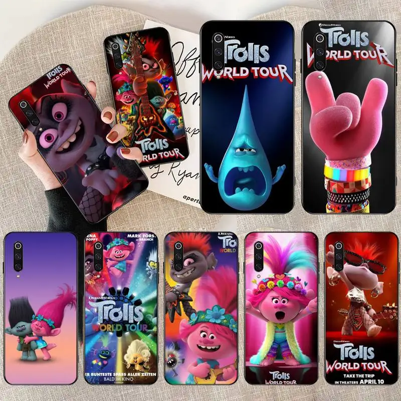 

HPCHCJHM Trolls World Tour Soft black Phone Case for Xiaomi Mi9 9SE 8SE Pocophone F1 Mi8 Lite
